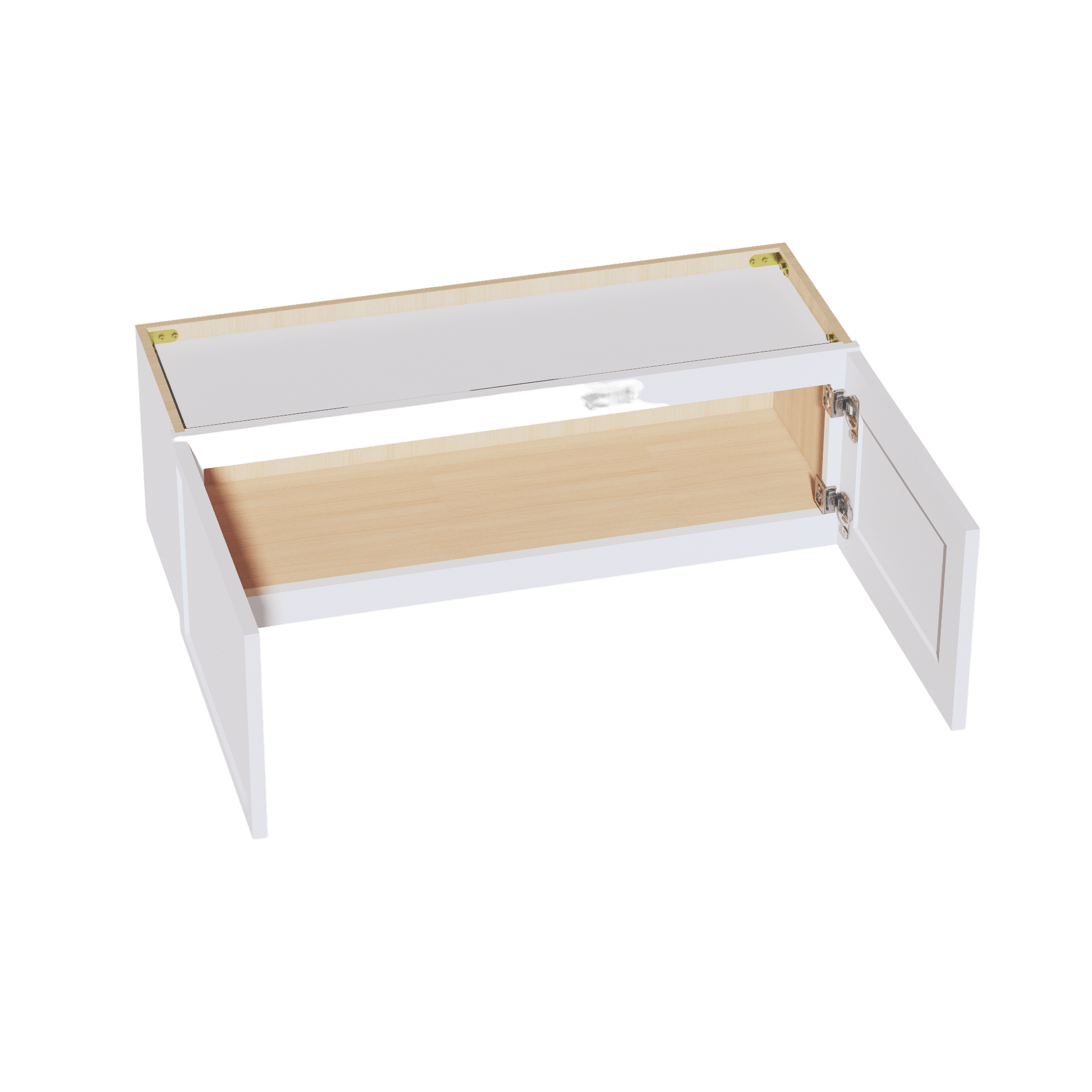 SF - W3612: Frost White Slim Shaker 36"W x 12"H 2 Doors Standard Wall Bridge Cabinet - NextCabinets