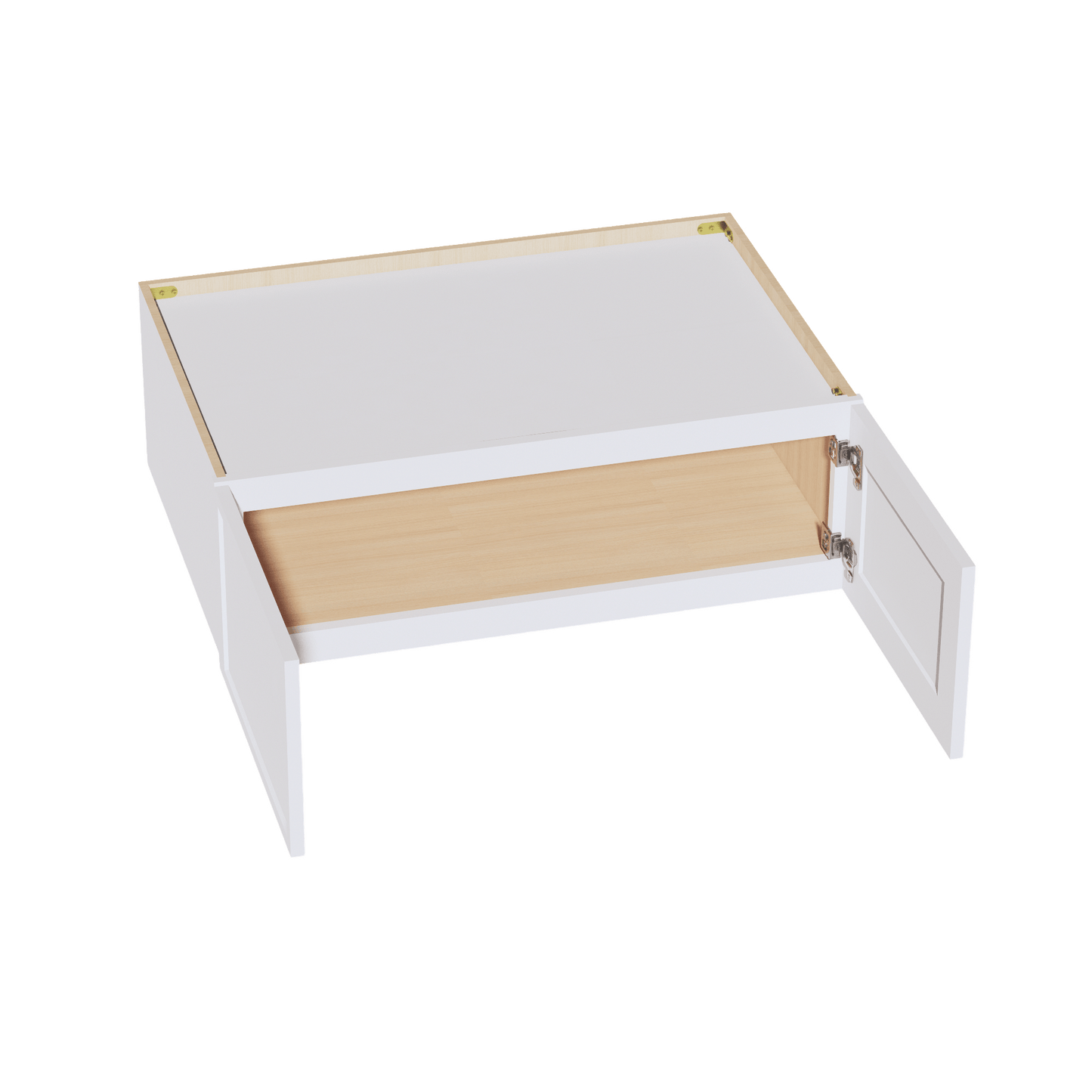 SF - W361224: Frost White Slim Shaker 36"W x 12"H x 24"D 2 Doors Standard Bridge Wall Cabinet - NextCabinets