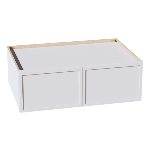 SF - W361224: Frost White Slim Shaker 36"W x 12"H x 24"D 2 Doors Standard Bridge Wall Cabinet - NextCabinets