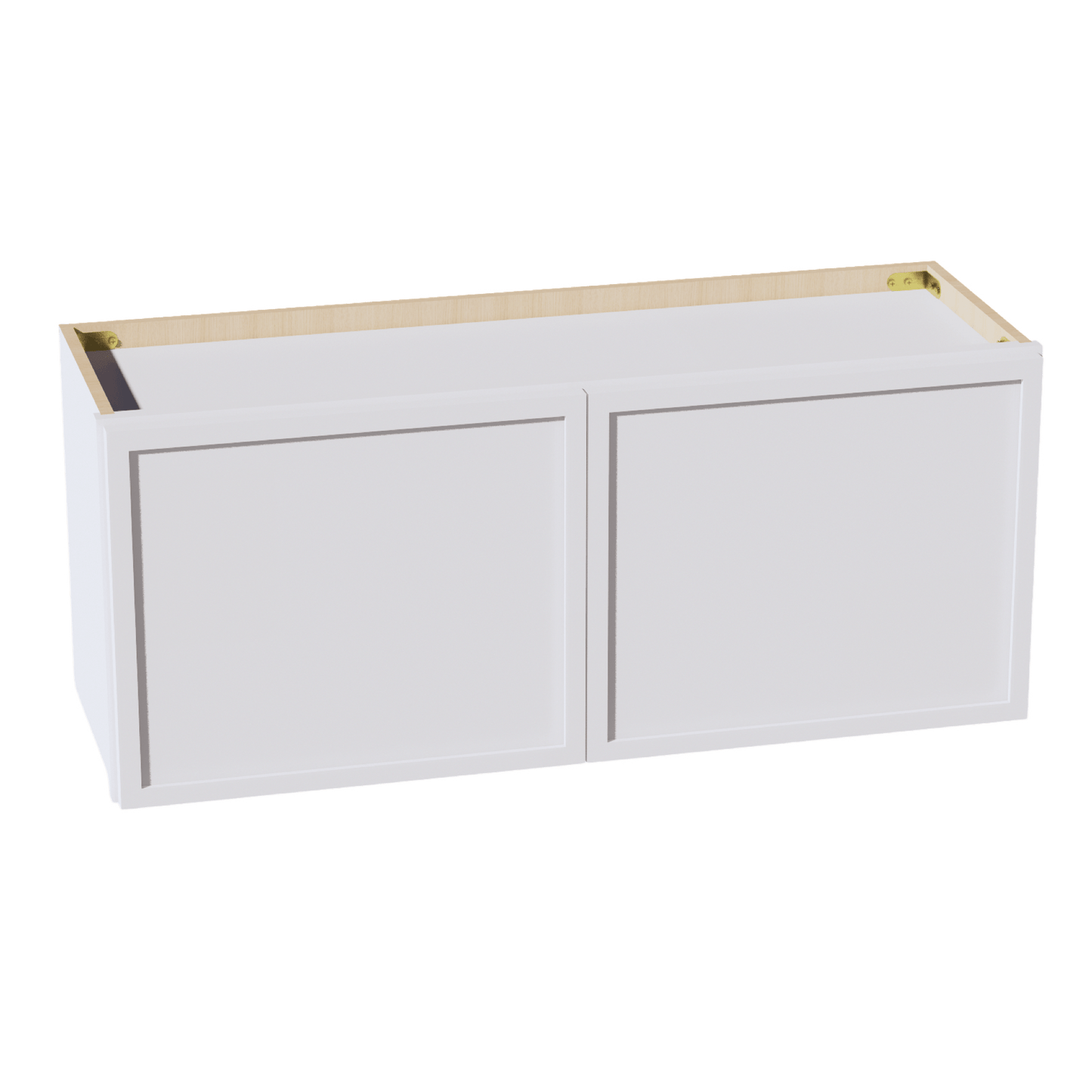 SF - W3615: Frost White Slim Shaker 36"W x 15"H 2 Doors Standard Wall Bridge Cabinet - NextCabinets
