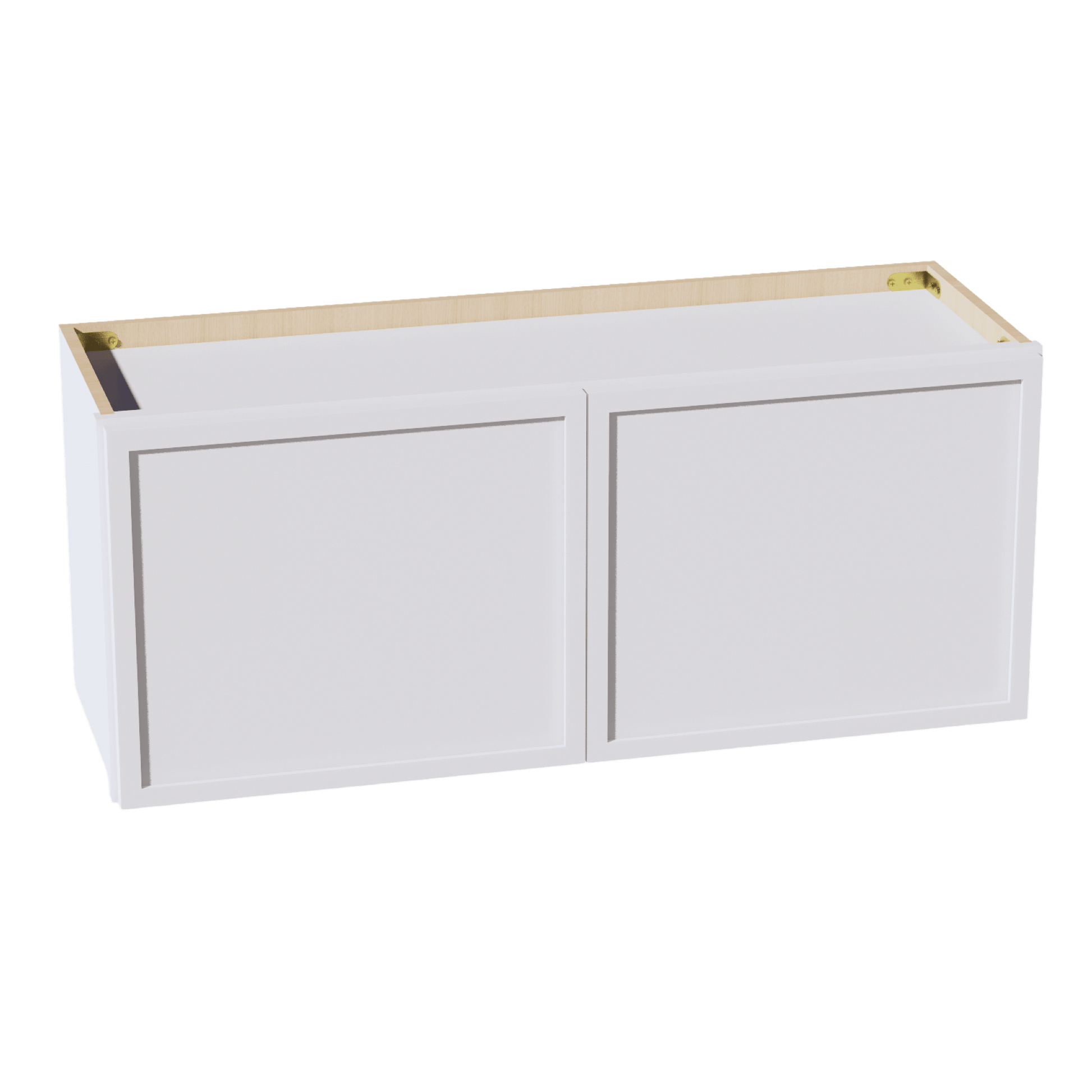 SF - W3615: Frost White Slim Shaker 36"W x 15"H 2 Doors Standard Wall Bridge Cabinet - NextCabinets