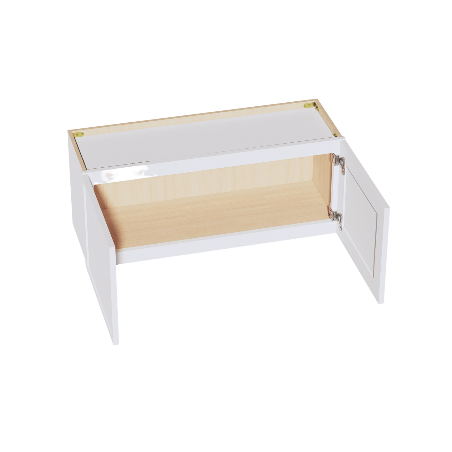 SF - W3615: Frost White Slim Shaker 36"W x 15"H 2 Doors Standard Wall Bridge Cabinet - NextCabinets