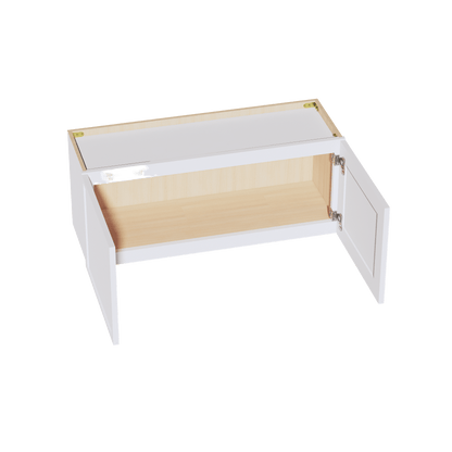 SF - W3615: Frost White Slim Shaker 36"W x 15"H 2 Doors Standard Wall Bridge Cabinet - NextCabinets