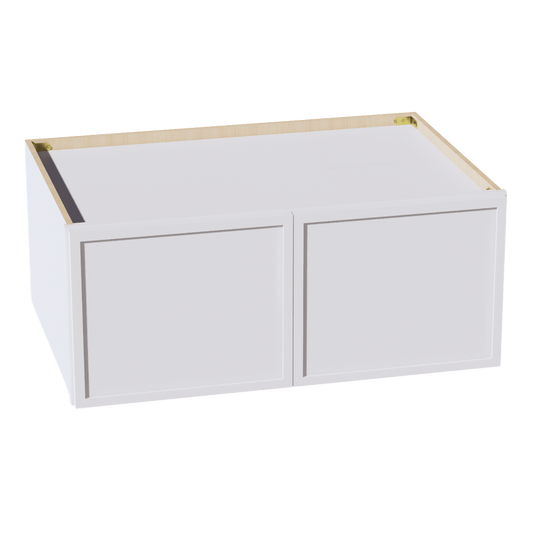 SF - W361524: Frost White Slim Shaker 36"W x 15"H x 24"D 2 Doors Standard Bridge Wall Cabinet - NextCabinets
