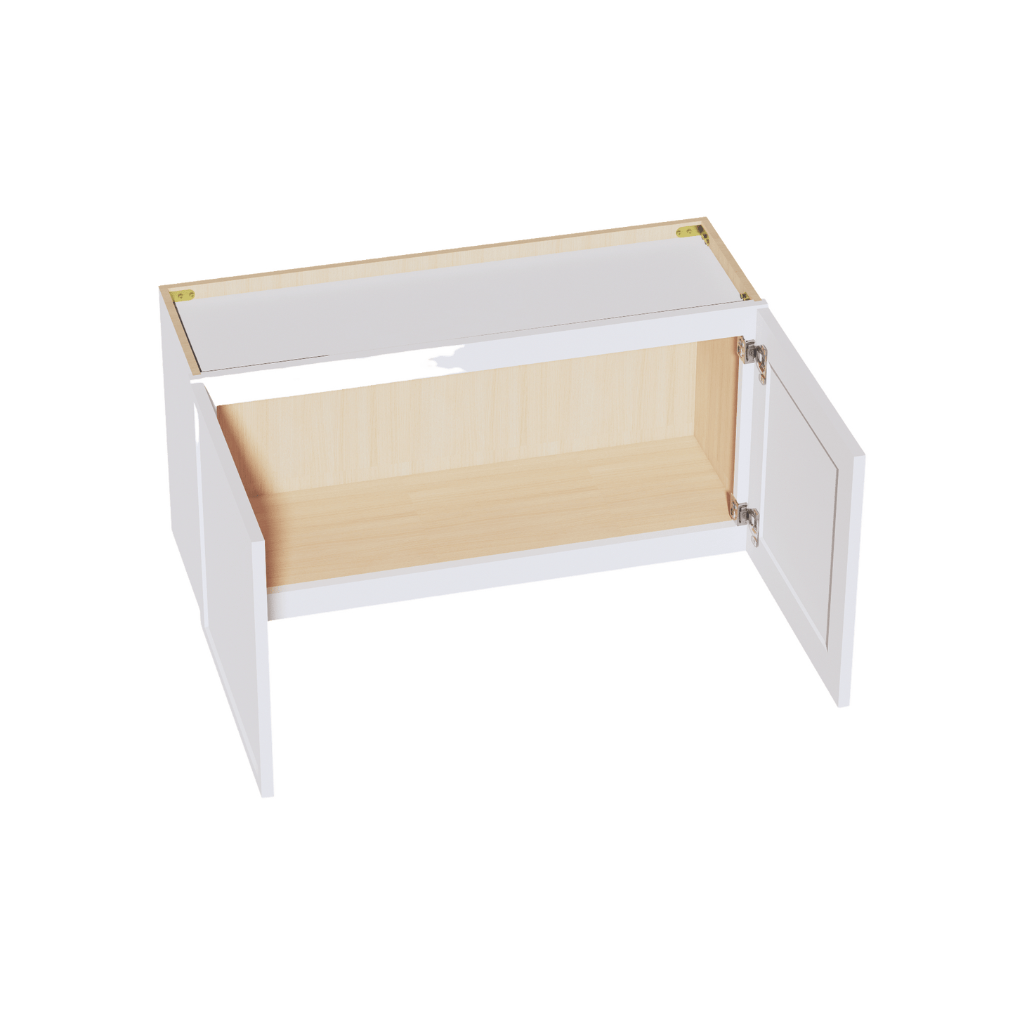 SF - W3618: Frost White Slim Shaker 36"W x 18"H 2 Doors Standard Wall Bridge Cabinet - NextCabinets