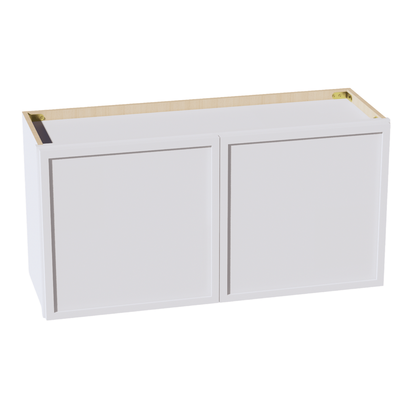 SF - W3618: Frost White Slim Shaker 36"W x 18"H 2 Doors Standard Wall Bridge Cabinet - NextCabinets