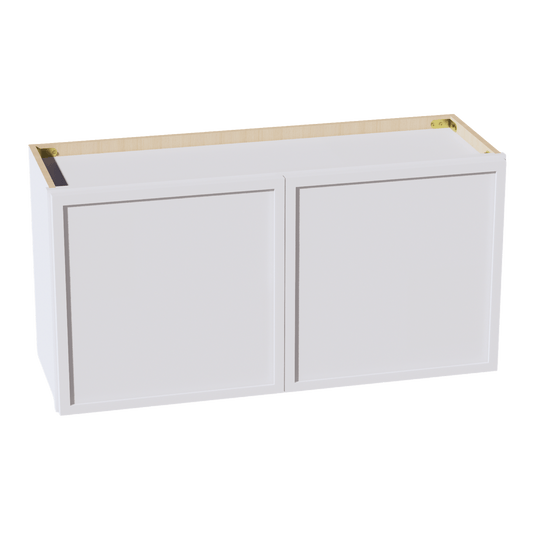 SF - W3618: Frost White Slim Shaker 36"W x 18"H 2 Doors Standard Wall Bridge Cabinet - NextCabinets