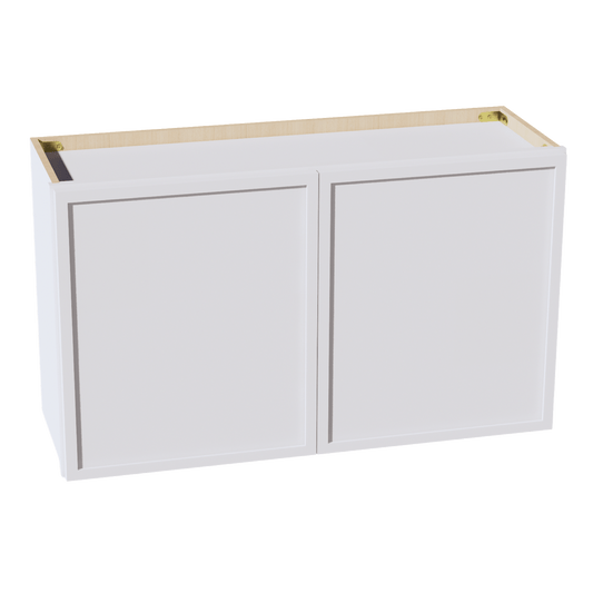 SF - W3621: Frost White Slim Shaker 36"W x 21"H 2 Doors Standard Wall Bridge Cabinet - NextCabinets