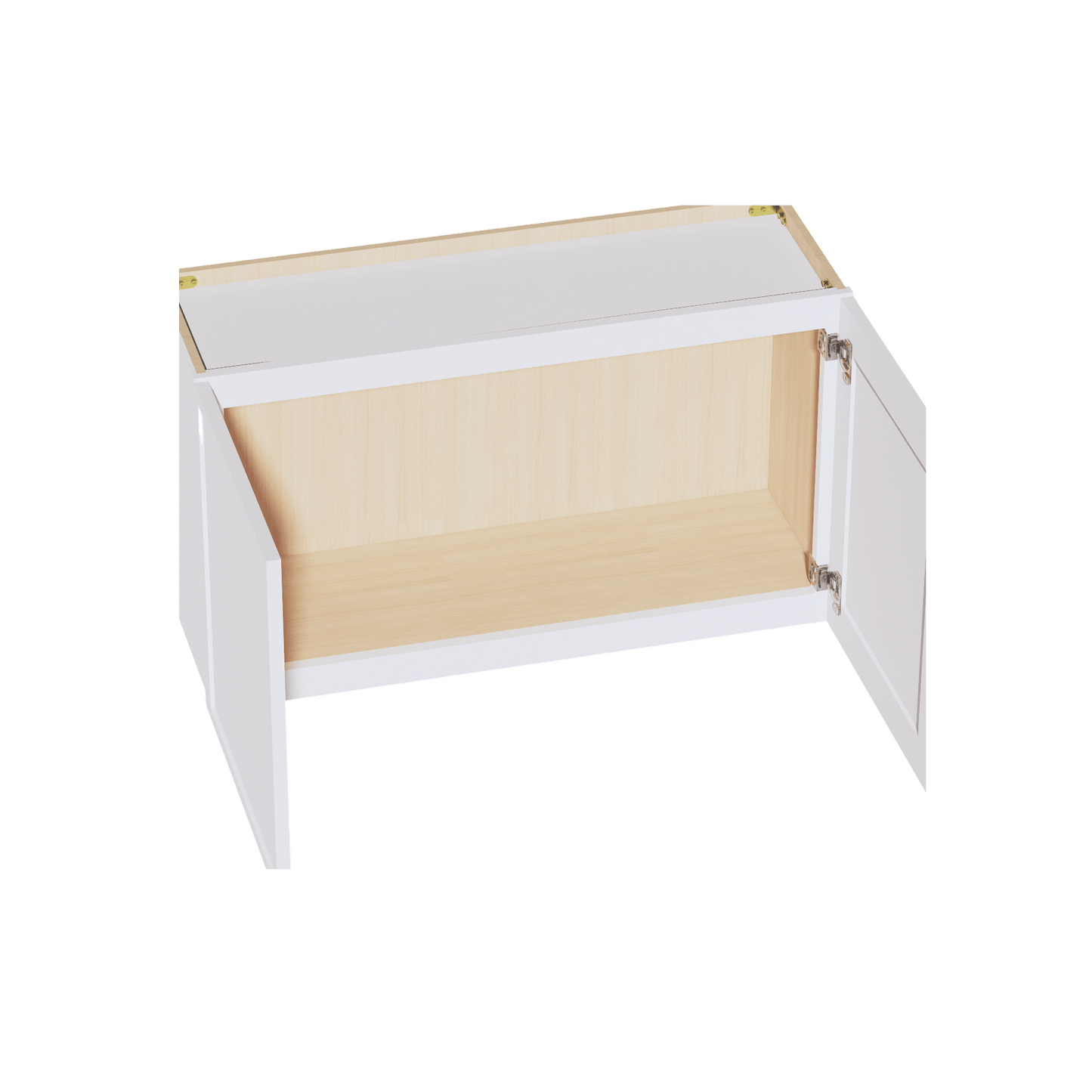 SF - W3621: Frost White Slim Shaker 36"W x 21"H 2 Doors Standard Wall Bridge Cabinet - NextCabinets