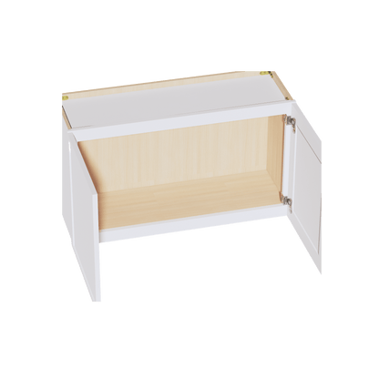 SF - W3621: Frost White Slim Shaker 36"W x 21"H 2 Doors Standard Wall Bridge Cabinet - NextCabinets