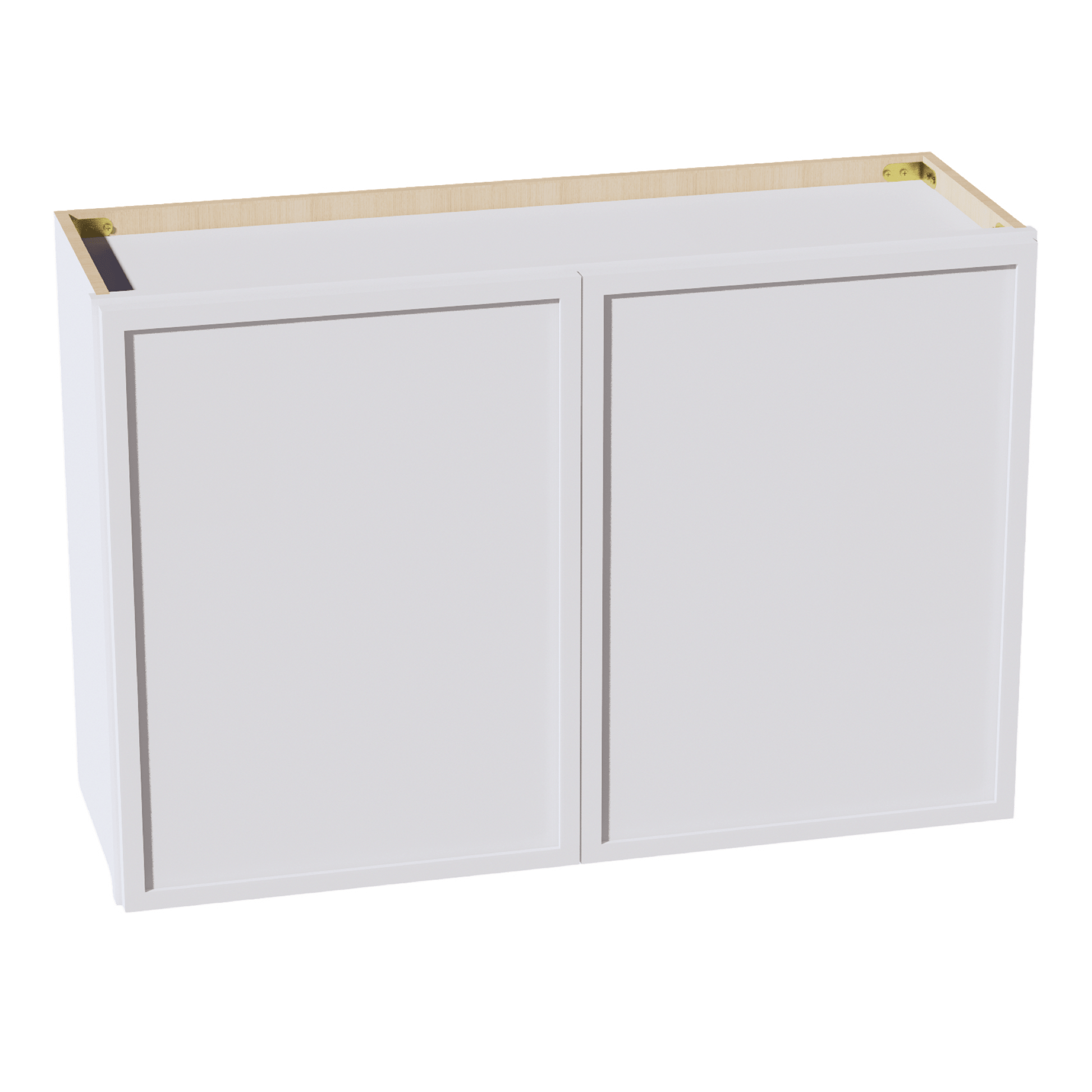 SF - W3624: Frost White Slim Shaker 36"W x 24"H 2 Doors Standard Wall Bridge Cabinet - NextCabinets