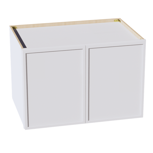 SF - W362424: Frost White Slim Shaker 36"W x 24"H x 24"D 2 Doors & 1 Shelf Standard Bridge Wall Cabinet - NextCabinets