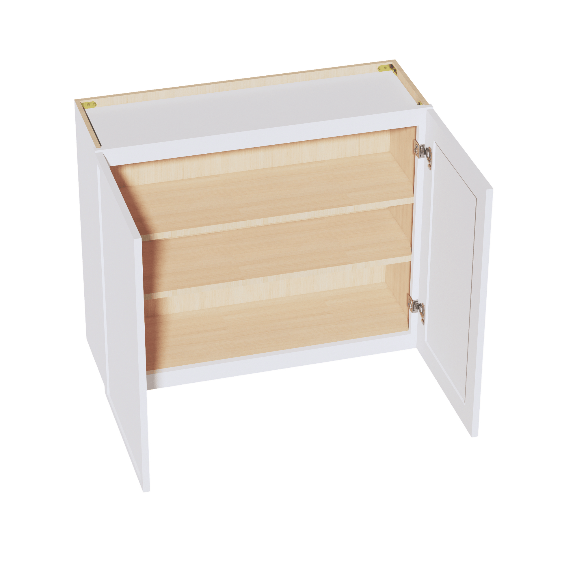 SF - W3630: Frost White Slim Shaker 36"W x 30"H 2 Doors & 2 Shelves Standard Wall Cabinet - NextCabinets