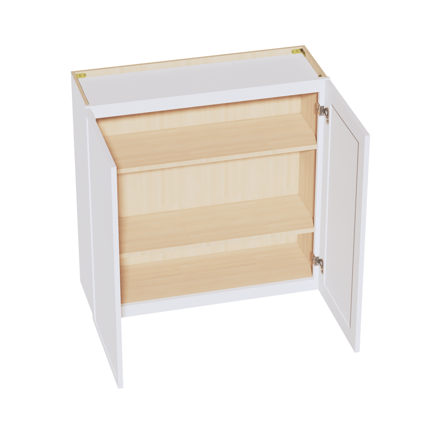 SF - W3636: Frost White Slim Shaker 36"W x 36"H 2 Doors & 2 Shelves Standard Wall Cabinet - NextCabinets