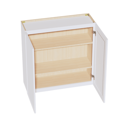 SF - W3636: Frost White Slim Shaker 36"W x 36"H 2 Doors & 2 Shelves Standard Wall Cabinet - NextCabinets
