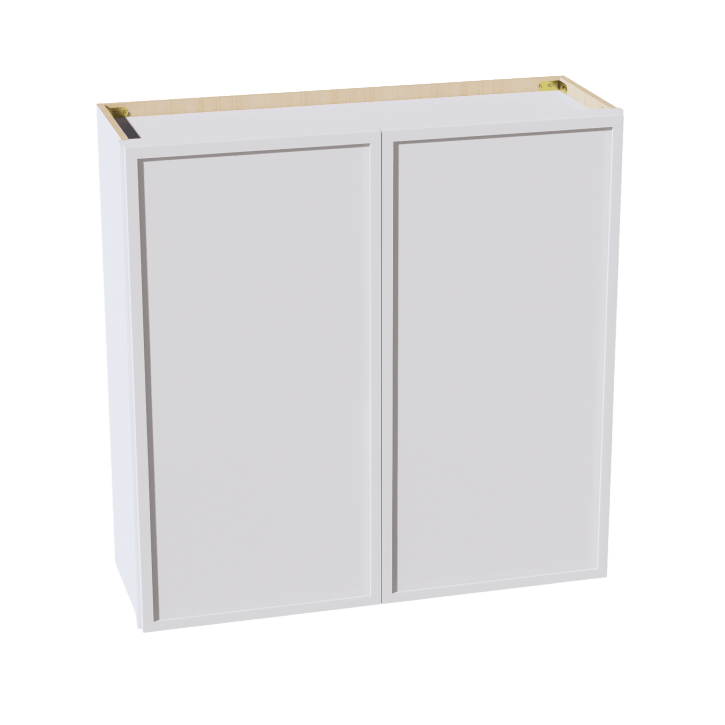 SF - W3636: Frost White Slim Shaker 36"W x 36"H 2 Doors & 2 Shelves Standard Wall Cabinet - NextCabinets
