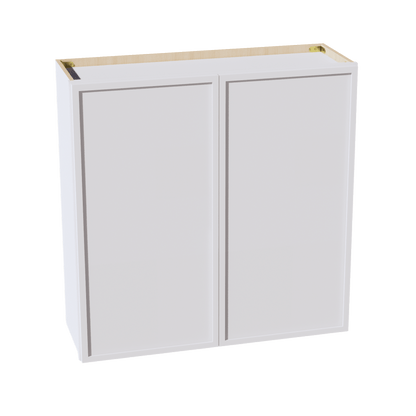 SF - W3636: Frost White Slim Shaker 36"W x 36"H 2 Doors & 2 Shelves Standard Wall Cabinet - NextCabinets