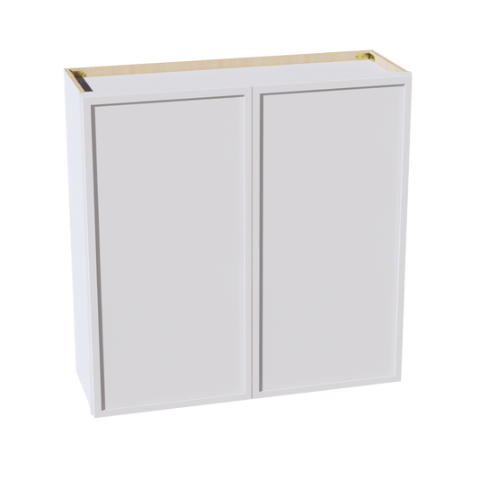 SF - W3636: Frost White Slim Shaker 36"W x 36"H 2 Doors & 2 Shelves Standard Wall Cabinet - NextCabinets