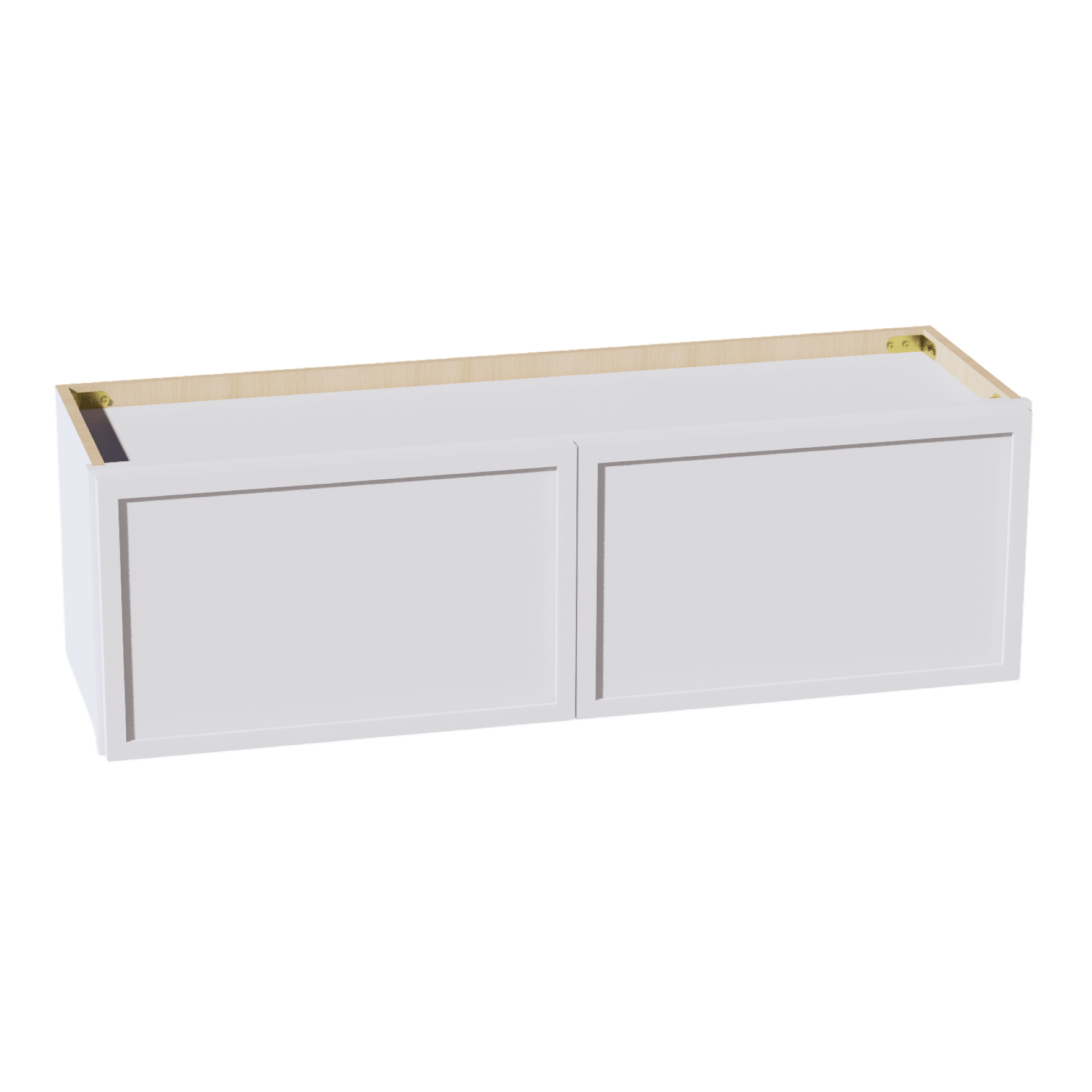 SF - W3912: Frost White Slim Shaker 39"W x 12"H 2 Doors Standard Wall Bridge Cabinet - NextCabinets