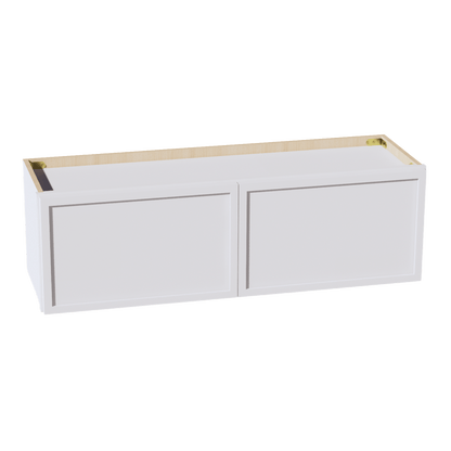 SF - W3912: Frost White Slim Shaker 39"W x 12"H 2 Doors Standard Wall Bridge Cabinet - NextCabinets