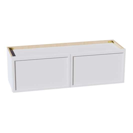 SF - W3912: Frost White Slim Shaker 39"W x 12"H 2 Doors Standard Wall Bridge Cabinet - NextCabinets