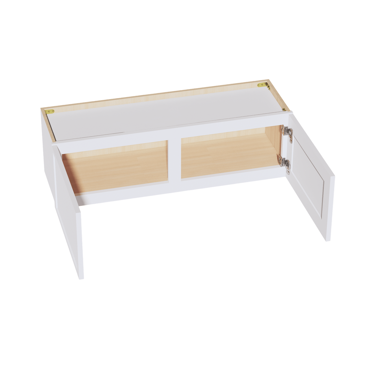 SF - W3912: Frost White Slim Shaker 39"W x 12"H 2 Doors Standard Wall Bridge Cabinet - NextCabinets