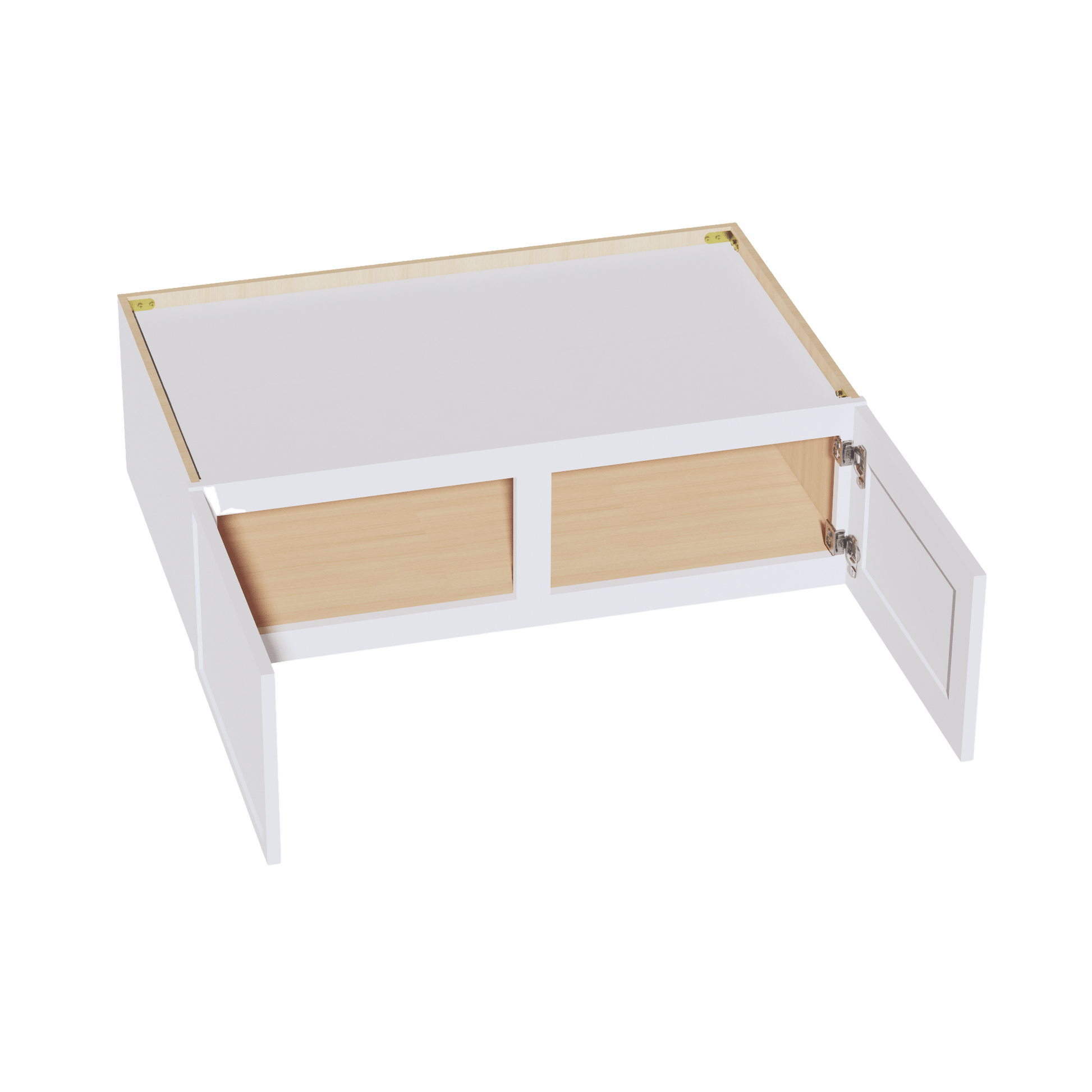 SF - W391224: Frost White Slim Shaker 39"W x 12"H x 24"D 2 Doors Standard Bridge Wall Cabinet - NextCabinets