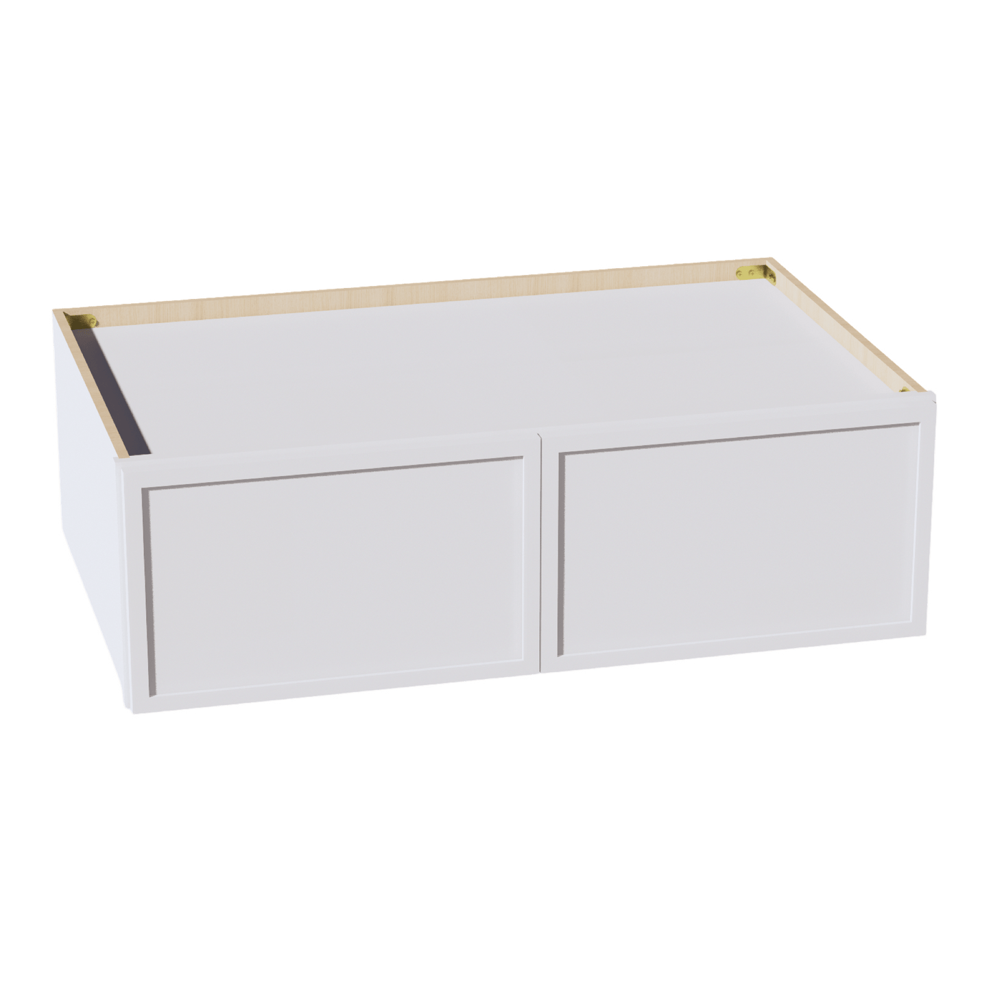 SF - W391224: Frost White Slim Shaker 39"W x 12"H x 24"D 2 Doors Standard Bridge Wall Cabinet - NextCabinets