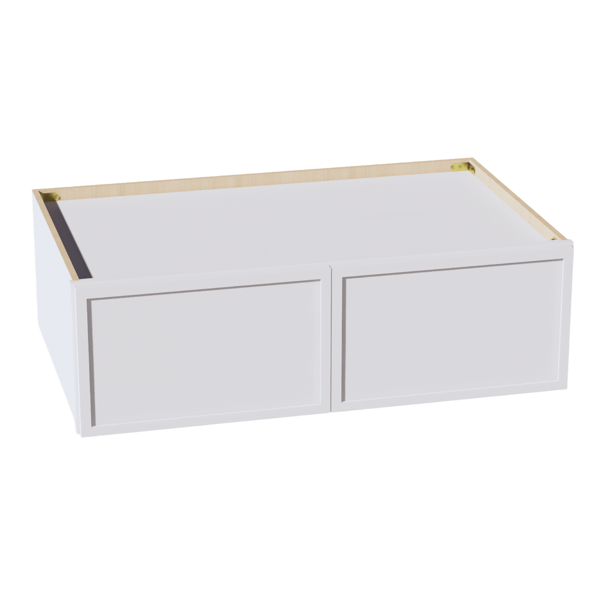 SF - W391224: Frost White Slim Shaker 39"W x 12"H x 24"D 2 Doors Standard Bridge Wall Cabinet - NextCabinets