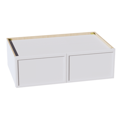 SF - W391224: Frost White Slim Shaker 39"W x 12"H x 24"D 2 Doors Standard Bridge Wall Cabinet - NextCabinets