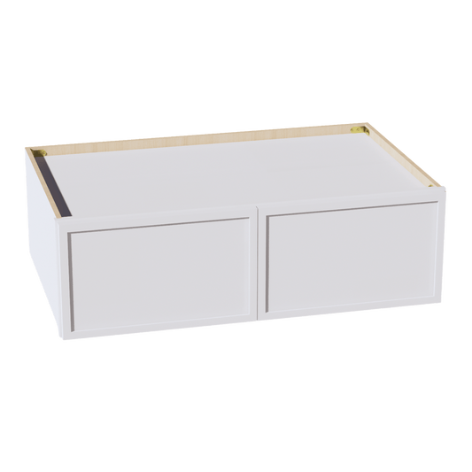 SF - W391224: Frost White Slim Shaker 39"W x 12"H x 24"D 2 Doors Standard Bridge Wall Cabinet - NextCabinets