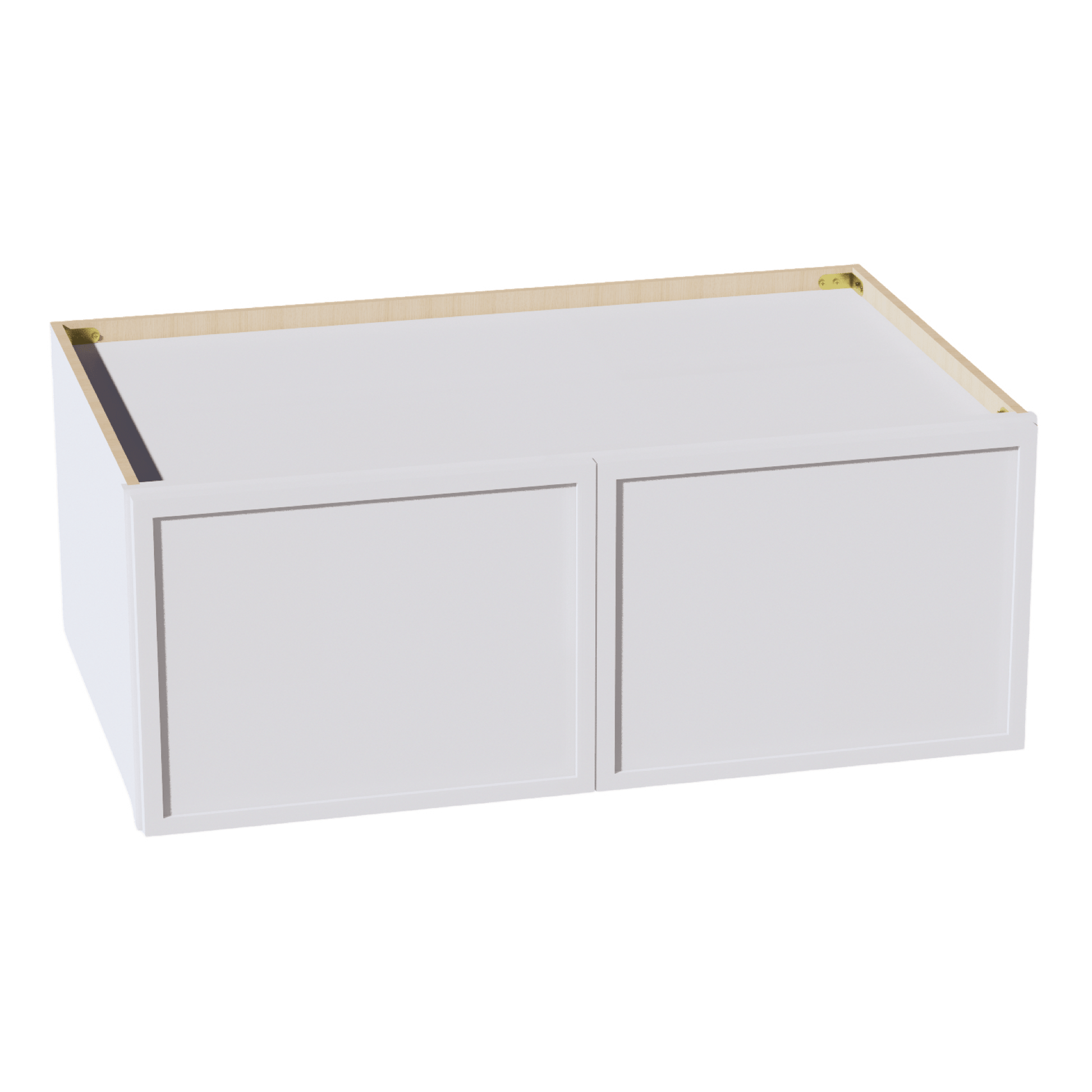 SF - W391524: Frost White Slim Shaker 39"W x 15"H x 24"D 2 Doors Standard Bridge Wall Cabinet - NextCabinets