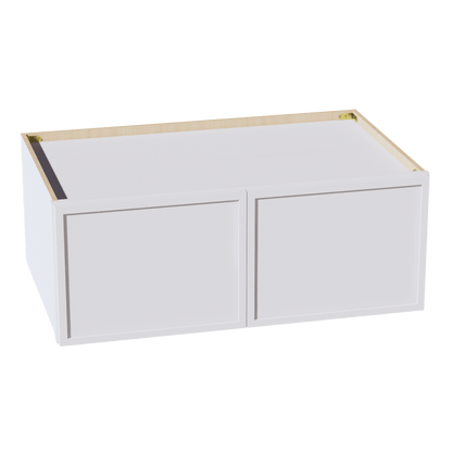 SF - W391524: Frost White Slim Shaker 39"W x 15"H x 24"D 2 Doors Standard Bridge Wall Cabinet - NextCabinets