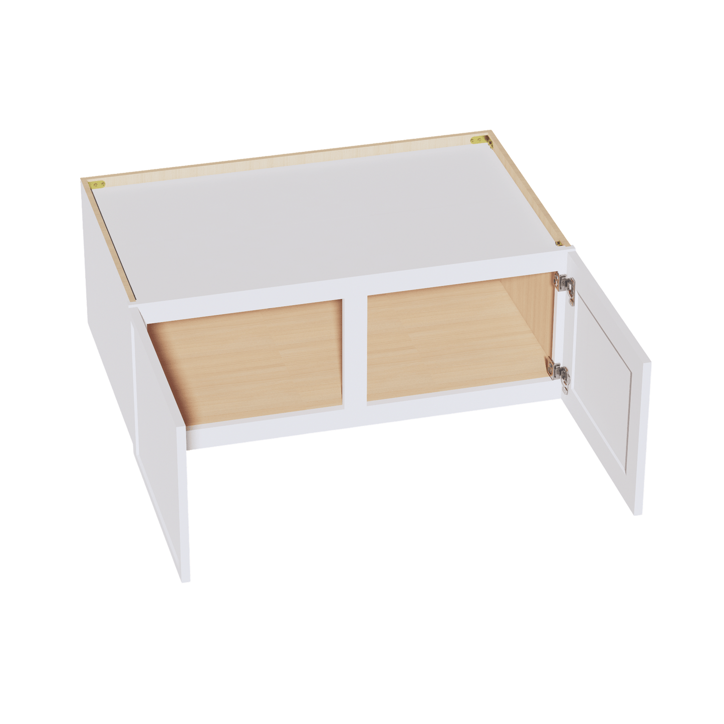 SF - W391524: Frost White Slim Shaker 39"W x 15"H x 24"D 2 Doors Standard Bridge Wall Cabinet - NextCabinets