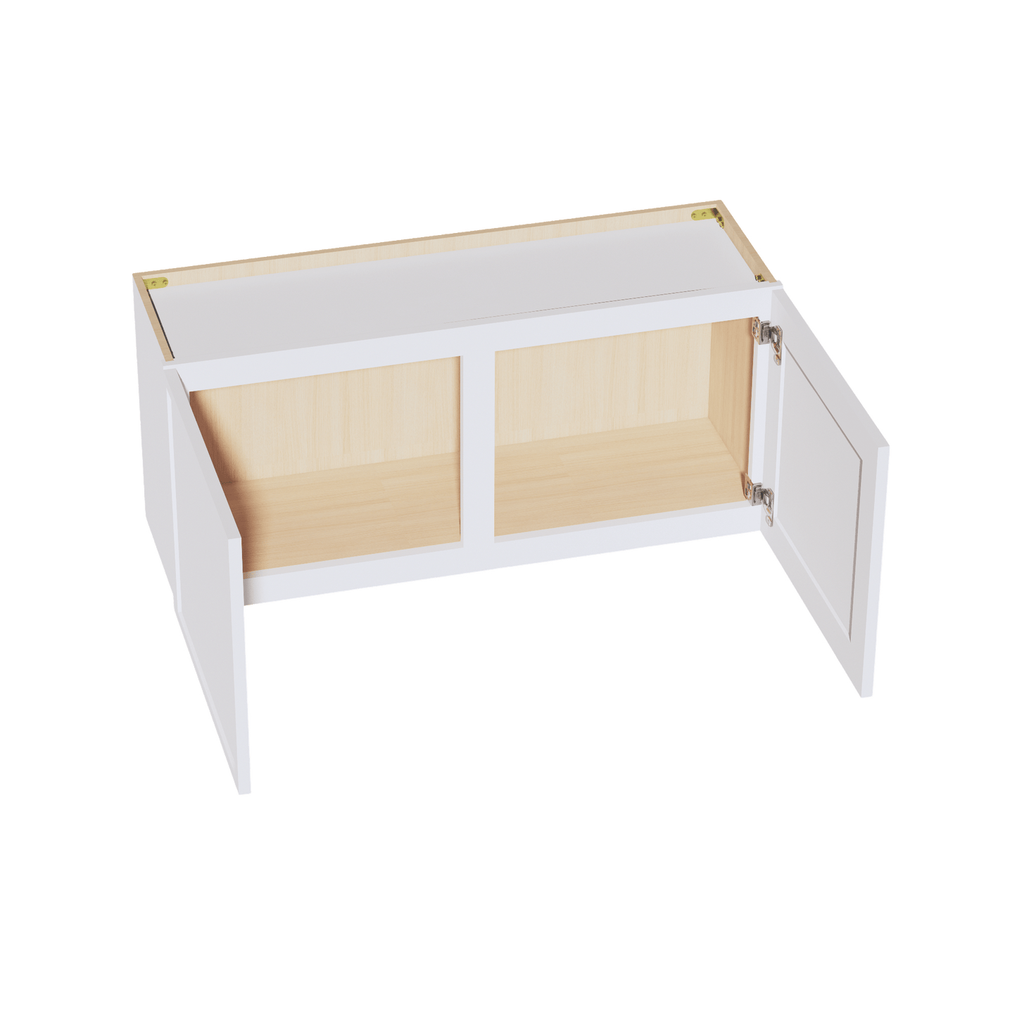 SF - W3918: Frost White Slim Shaker 39"W x 18"H 2 Doors Standard Wall Bridge Cabinet - NextCabinets