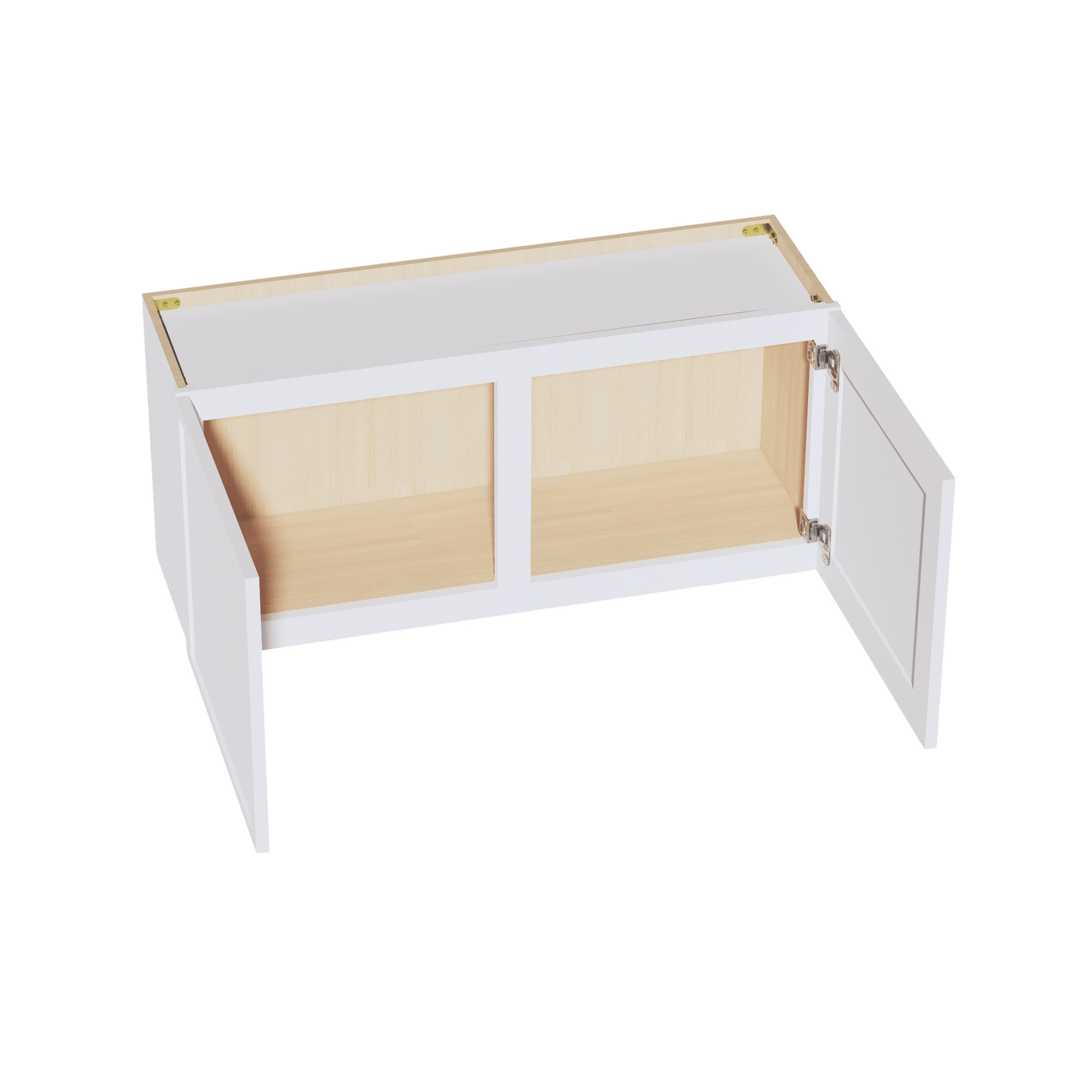 SF - W3918: Frost White Slim Shaker 39"W x 18"H 2 Doors Standard Wall Bridge Cabinet - NextCabinets