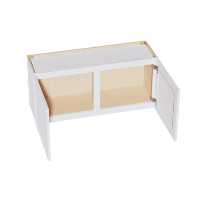 SF - W3918: Frost White Slim Shaker 39"W x 18"H 2 Doors Standard Wall Bridge Cabinet - NextCabinets