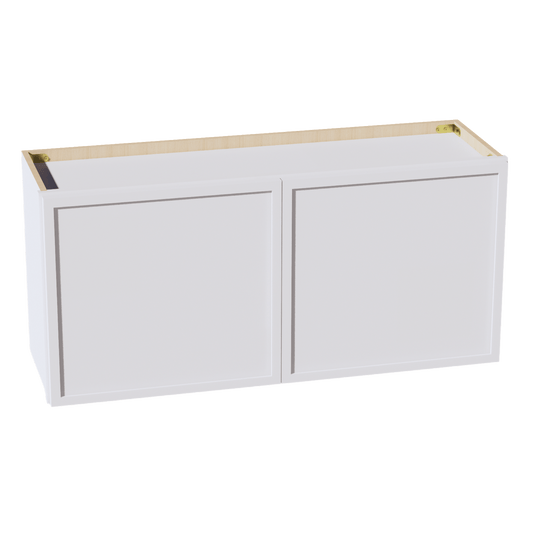 SF - W3918: Frost White Slim Shaker 39"W x 18"H 2 Doors Standard Wall Bridge Cabinet - NextCabinets