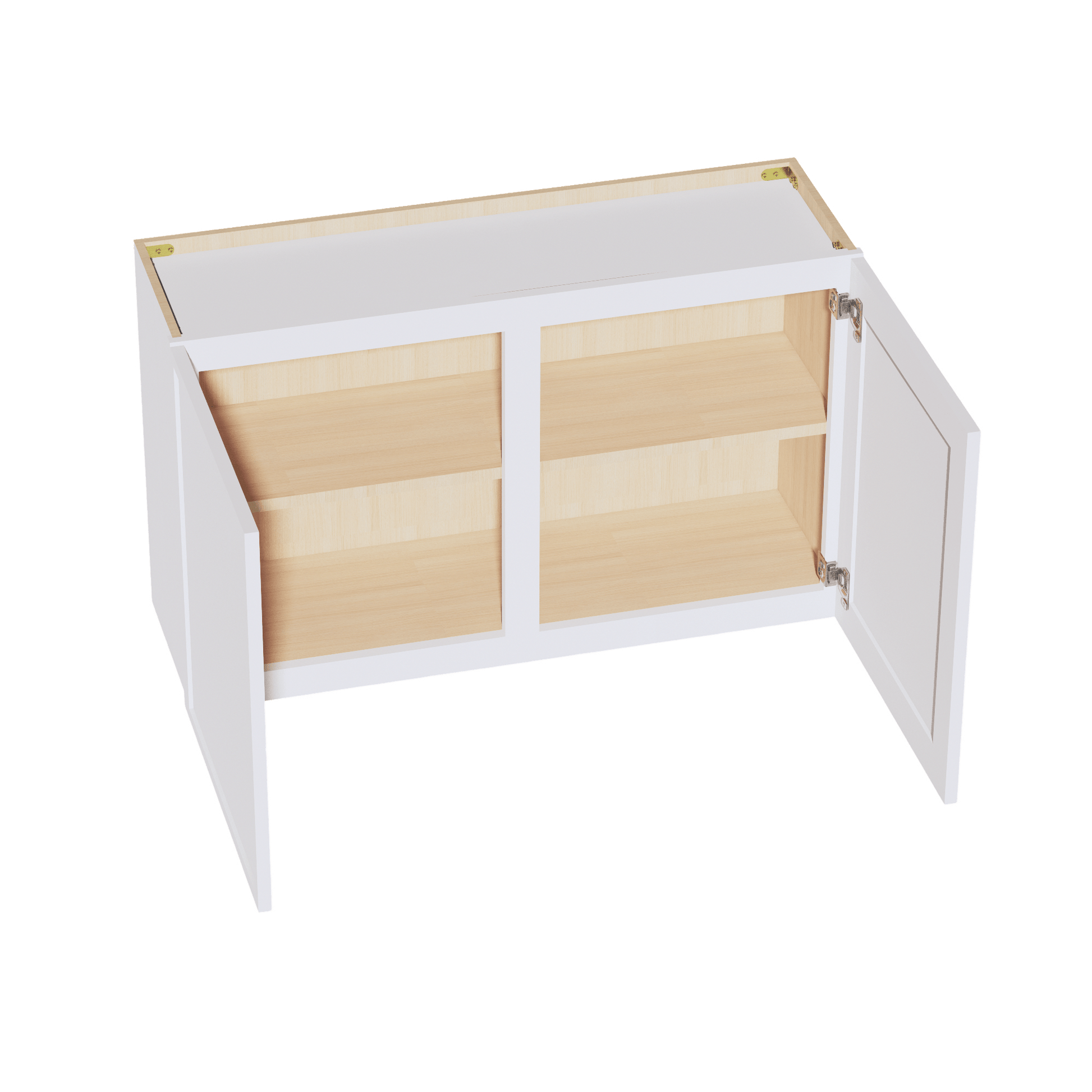 SF - W3924: Frost White Slim Shaker 39"W x 24"H 2 Doors Standard Wall Bridge Cabinet - NextCabinets