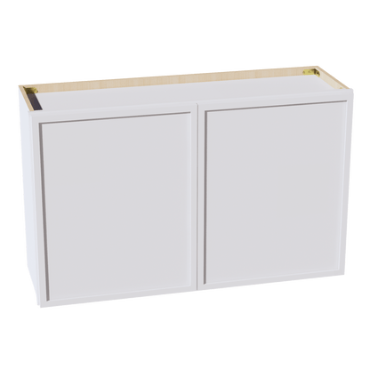 SF - W3924: Frost White Slim Shaker 39"W x 24"H 2 Doors Standard Wall Bridge Cabinet - NextCabinets