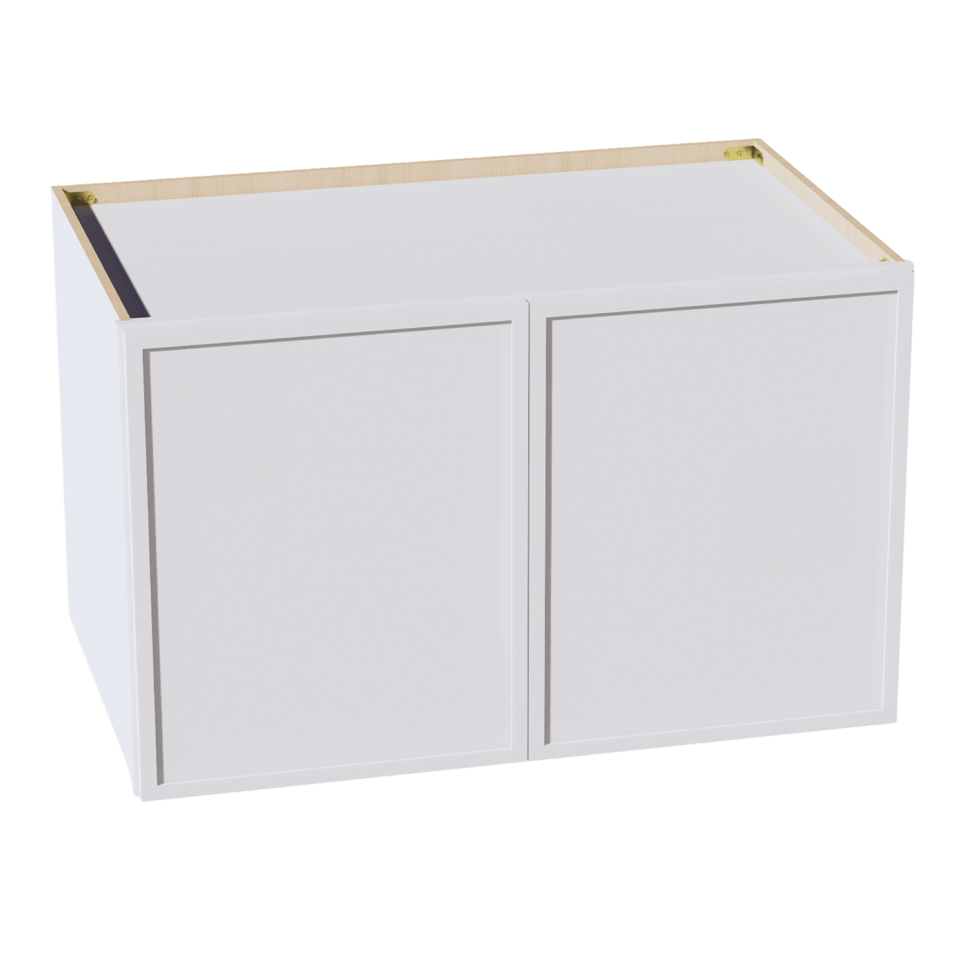 SF - W392424: Frost White Slim Shaker 39"W x 24"H x 24"D 2 Doors & 1 Shelf Standard Bridge Wall Cabinet - NextCabinets