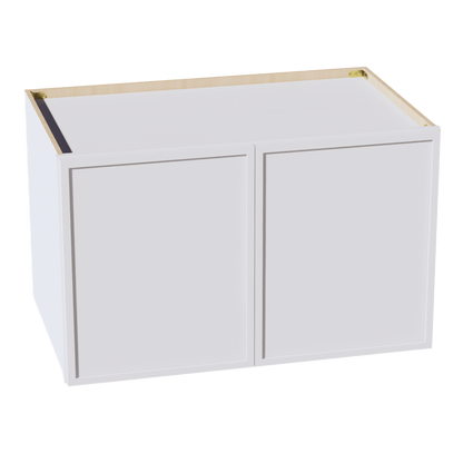 SF - W392424: Frost White Slim Shaker 39"W x 24"H x 24"D 2 Doors & 1 Shelf Standard Bridge Wall Cabinet - NextCabinets