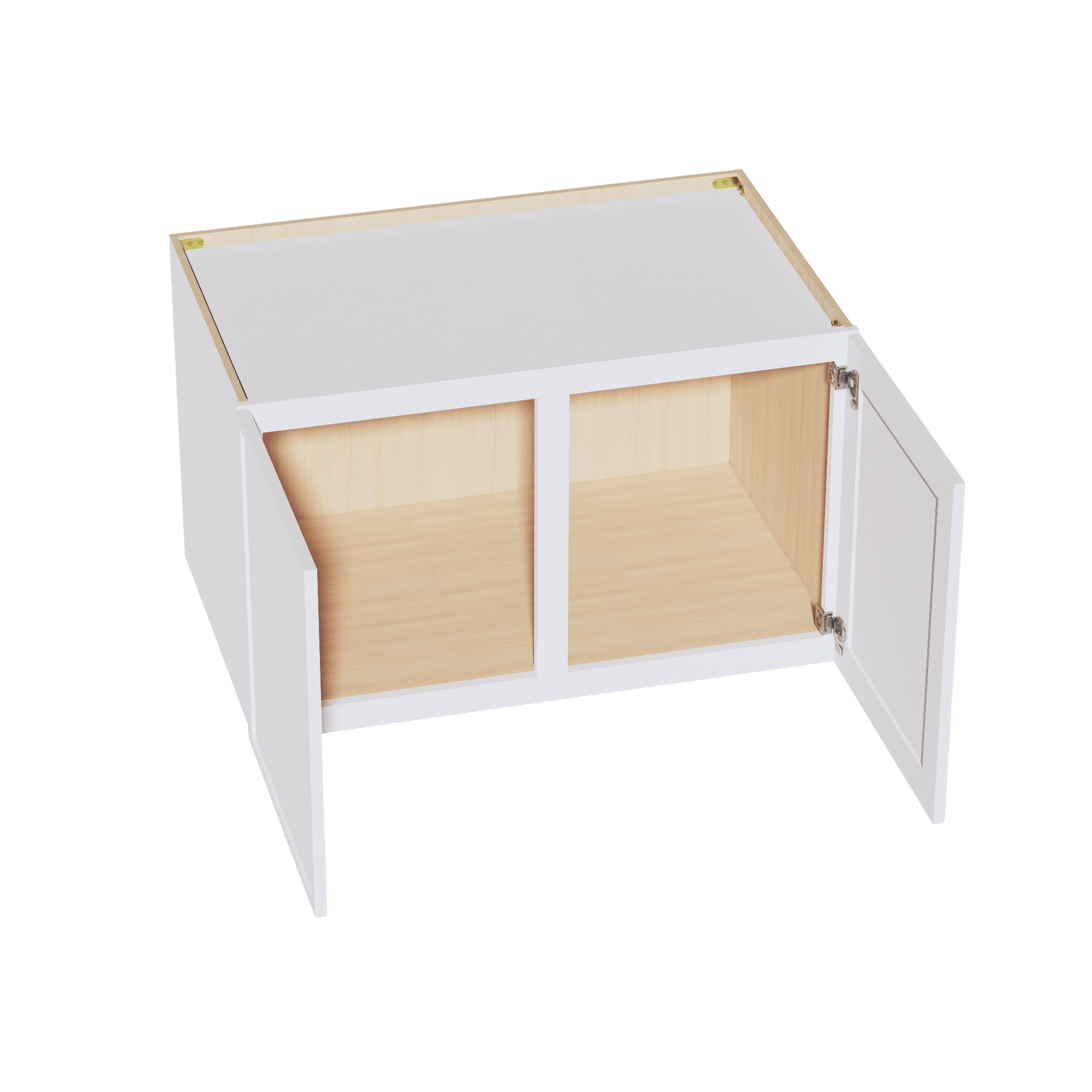 SF - W392424: Frost White Slim Shaker 39"W x 24"H x 24"D 2 Doors & 1 Shelf Standard Bridge Wall Cabinet - NextCabinets