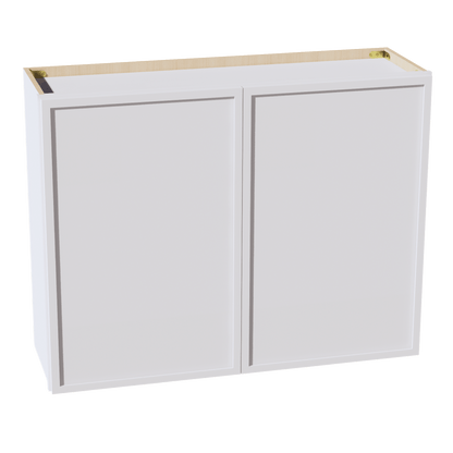 SF - W3930: Frost White Slim Shaker 39"W x 30"H 2 Doors & 2 Shelves Standard Wall Cabinet - NextCabinets
