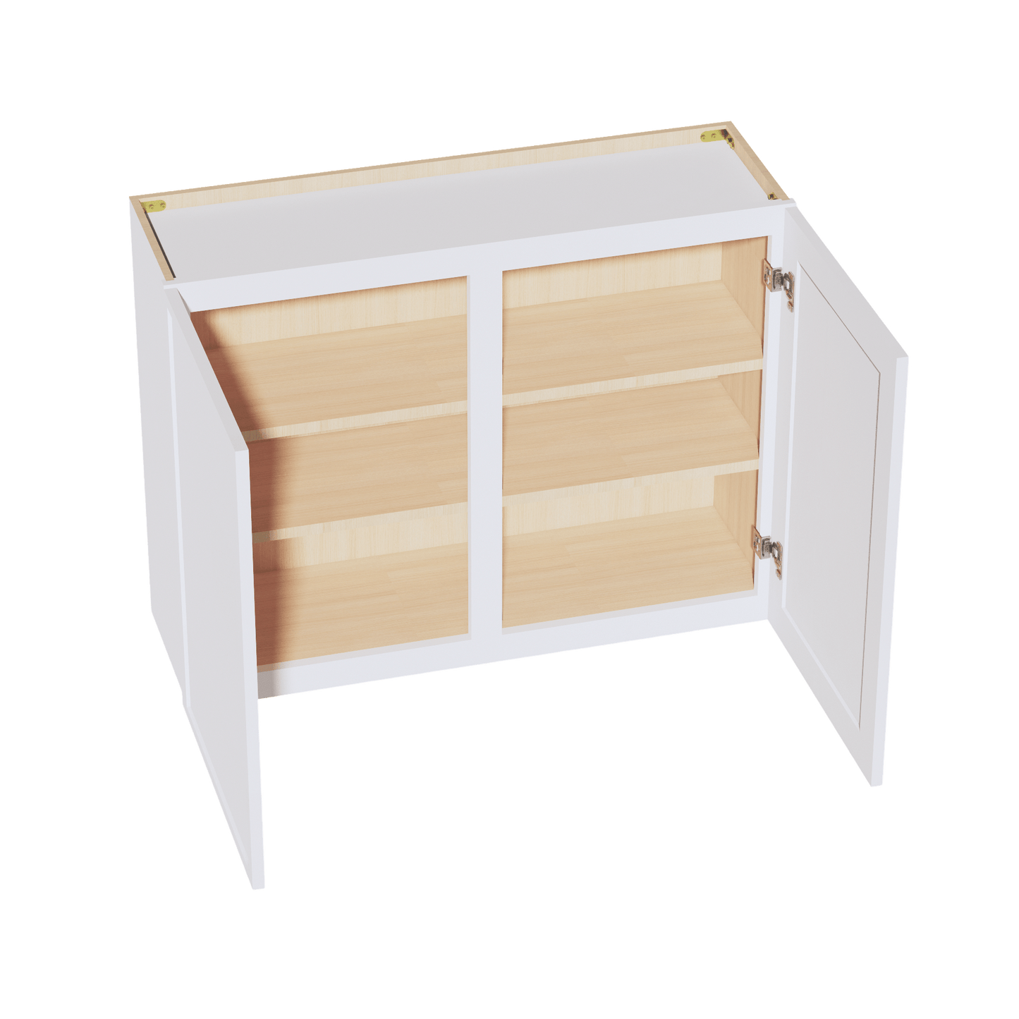 SF - W3930: Frost White Slim Shaker 39"W x 30"H 2 Doors & 2 Shelves Standard Wall Cabinet - NextCabinets