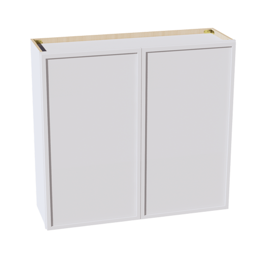SF - W3936: Frost White Slim Shaker 39"W x 36"H 2 Doors & 2 Shelves Standard Wall Cabinet - NextCabinets