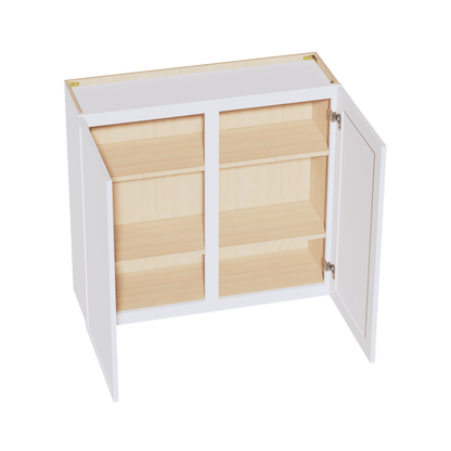 SF - W3936: Frost White Slim Shaker 39"W x 36"H 2 Doors & 2 Shelves Standard Wall Cabinet - NextCabinets