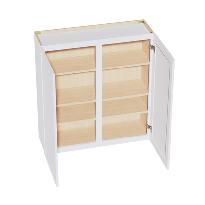 SF - W3942: Frost White Slim Shaker 39"W x 42"H 2 Doors & 3 Shelves Standard Wall Cabinet - NextCabinets