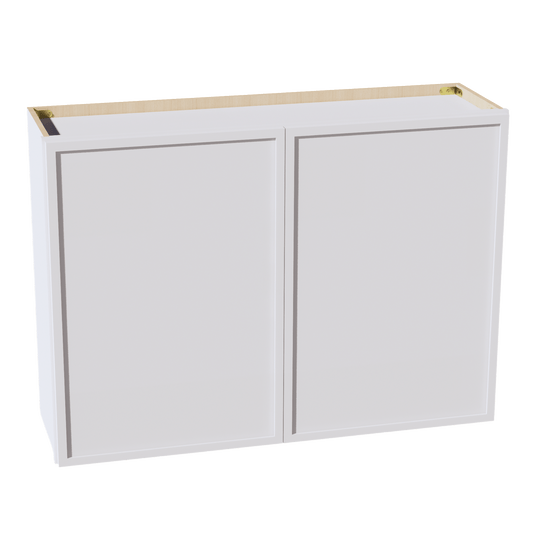 SF - W4230: Frost White Slim Shaker 42"W x 30"H 2 Doors & 2 Shelves Standard Wall Cabinet - NextCabinets