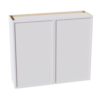 SF - W4236: Frost White Slim Shaker 42"W x 36"H 2 Doors & 2 Shelves Standard Wall Cabinet - NextCabinets